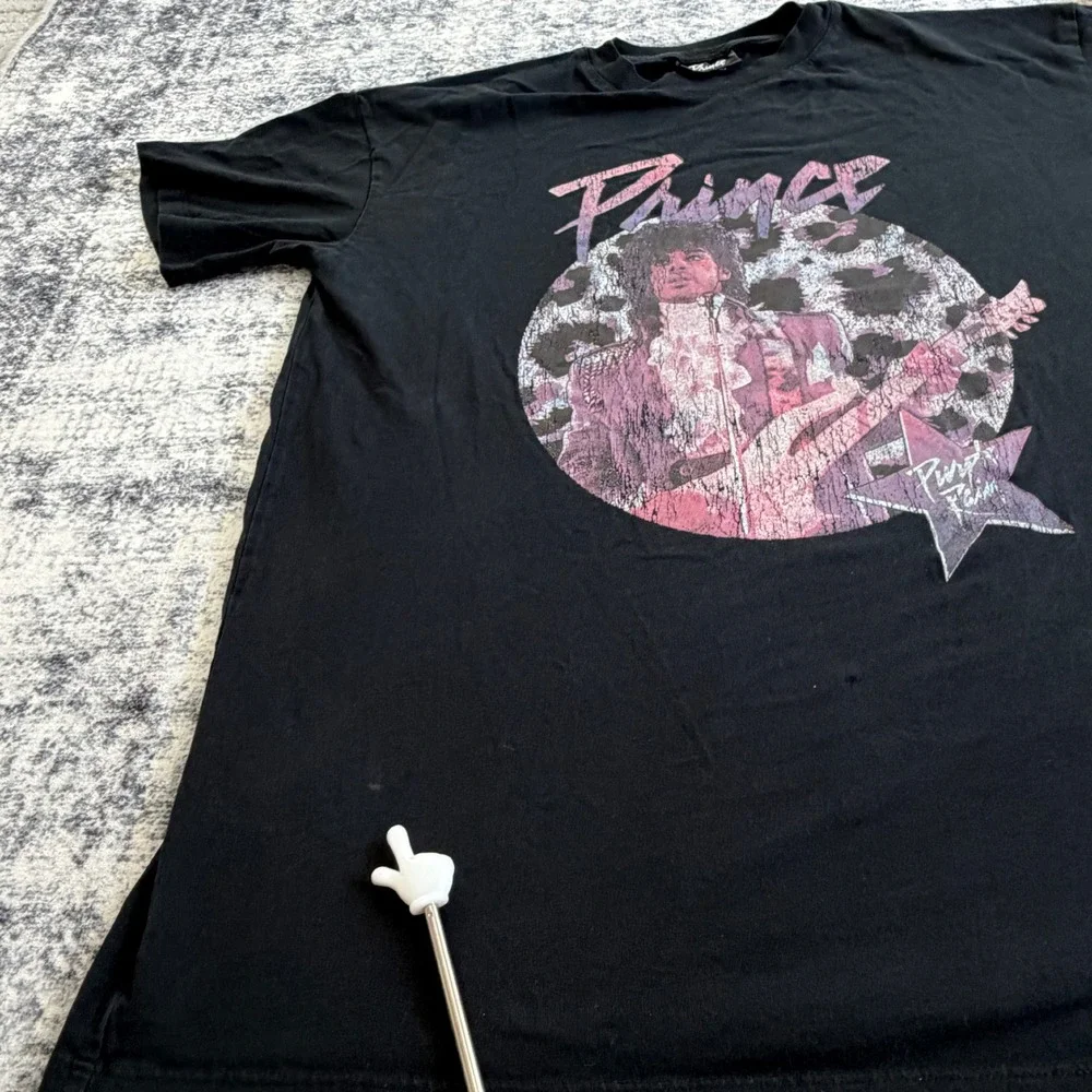 Cotton On Prince Purple Rain Graphic Tee Small Black Mens Band Rock Music Shirt